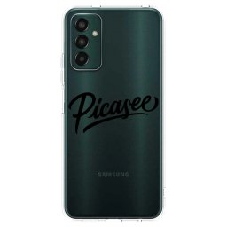 Átlátszó szilikon tok az alábbi mobiltelefonokra Samsung Galaxy M13 M135F - Picasee - old logo - black