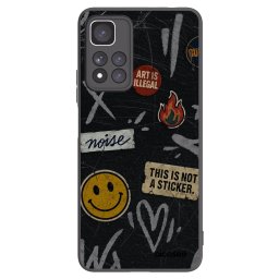 Fekete szilikon tok az alábbi mobiltelefonokra Xiaomi Redmi Note 11 Pro+ 5G - STICKERS x TAGS