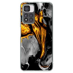 Átlátszó szilikon tok az alábbi mobiltelefonokra Xiaomi Redmi Note 11 Pro+ 5G - Black Gold