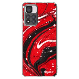 Átlátszó szilikon tok az alábbi mobiltelefonokra Xiaomi Redmi Note 11 Pro+ 5G - Red black