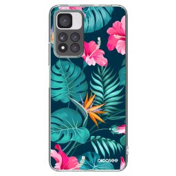 Átlátszó szilikon tok az alábbi mobiltelefonokra Xiaomi Redmi Note 11 Pro+ 5G - Pink Monstera