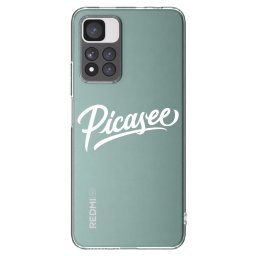 Átlátszó szilikon tok az alábbi mobiltelefonokra Xiaomi Redmi Note 11 Pro+ 5G - Picasee - old logo - white