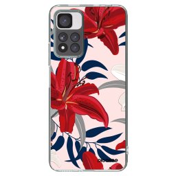 Átlátszó szilikon tok az alábbi mobiltelefonokra Xiaomi Redmi Note 11 Pro+ 5G - Red Lily