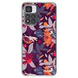 Átlátszó szilikon tok az alábbi mobiltelefonokra Xiaomi Redmi Note 11 Pro+ 5G - Purple Leaf