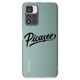 Átlátszó szilikon tok az alábbi mobiltelefonokra Xiaomi Redmi Note 11 Pro+ 5G - Picasee - old logo - black