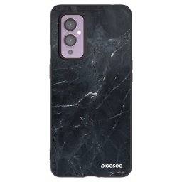 Fekete szilikon tok az alábbi mobiltelefonokra OnePlus 9 - Black marble