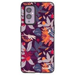 Fekete szilikon tok az alábbi mobiltelefonokra OnePlus 9 - Purple Leaf