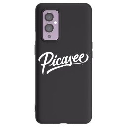 Fekete szilikon tok az alábbi mobiltelefonokra OnePlus 9 - Picasee - old logo - white