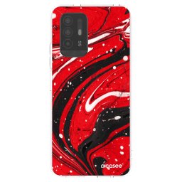 Átlátszó szilikon tok az alábbi mobiltelefonokra OPPO A94 5G - Red black