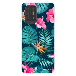 Átlátszó szilikon tok az alábbi mobiltelefonokra OPPO A94 5G - Pink Monstera