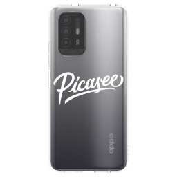 Átlátszó szilikon tok az alábbi mobiltelefonokra OPPO A94 5G - Picasee - old logo - white