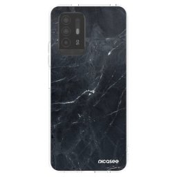 Átlátszó szilikon tok az alábbi mobiltelefonokra OPPO A94 5G - Black marble