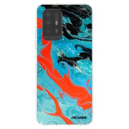 Átlátszó szilikon tok az alábbi mobiltelefonokra OPPO A94 5G - Blue Magma