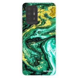 Átlátszó szilikon tok az alábbi mobiltelefonokra OPPO A94 5G - Green Gold