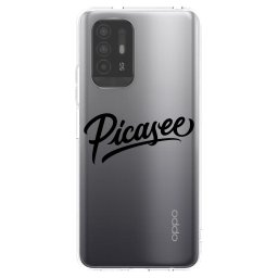 Átlátszó szilikon tok az alábbi mobiltelefonokra OPPO A94 5G - Picasee - old logo - black