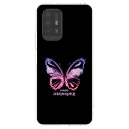 Átlátszó szilikon tok az alábbi mobiltelefonokra OPPO A94 5G - Diamanty Purple