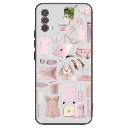 Fekete szilikon tok az alábbi mobiltelefonokra Motorola Moto E40 - Glam Babe