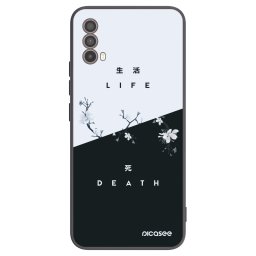 Fekete szilikon tok az alábbi mobiltelefonokra Motorola Moto E40 - Life - Death