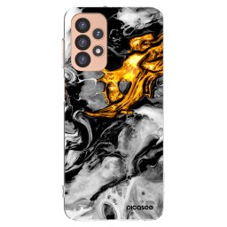 Átlátszó szilikon tok az alábbi mobiltelefonokra Samsung Galaxy A23 A236B 5G - Black Gold 2