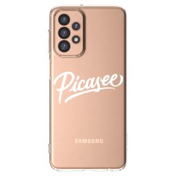 Átlátszó szilikon tok az alábbi mobiltelefonokra Samsung Galaxy A23 A236B 5G - Picasee - old logo - white