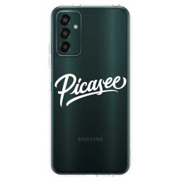 Átlátszó szilikon tok az alábbi mobiltelefonokra Samsung Galaxy M23 5G - Picasee - old logo - white