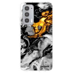 Átlátszó szilikon tok az alábbi mobiltelefonokra Motorola Edge 20 - Black Gold 2