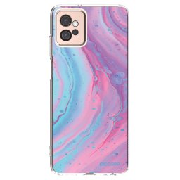 Átlátszó szilikon tok az alábbi mobiltelefonokra Motorola Moto G32 - Pink liquid