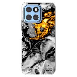 Átlátszó szilikon tok az alábbi mobiltelefonokra Honor X8 5G - Black Gold 2