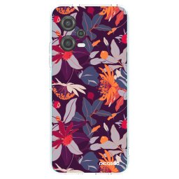 Átlátszó szilikon tok az alábbi mobiltelefonokra Xiaomi Poco X5 - Purple Leaf