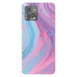 Átlátszó szilikon tok az alábbi mobiltelefonokra Motorola Moto G72 - Pink liquid