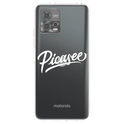 Átlátszó szilikon tok az alábbi mobiltelefonokra Motorola Moto G72 - Picasee - old logo - white