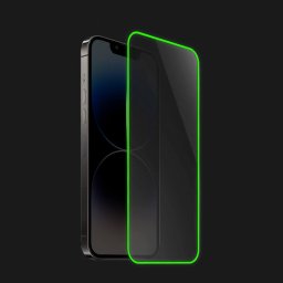 3x Keményített védőfólia a sötétben világító kerettel mobiltelefonokra Apple iPhone 14 Plus - Zöld