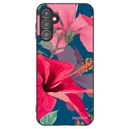 Fekete szilikon tok az alábbi mobiltelefonokra Samsung Galaxy A14 4G A145R - Hibiscus