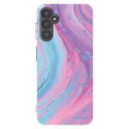 Átlátszó szilikon tok az alábbi mobiltelefonokra Samsung Galaxy A14 4G A145R - Pink liquid