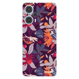 Átlátszó szilikon tok az alábbi mobiltelefonokra Xiaomi Poco F5 - Purple Leaf