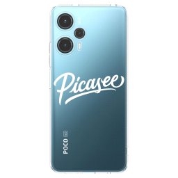 Átlátszó szilikon tok az alábbi mobiltelefonokra Xiaomi Poco F5 - Picasee - old logo - white
