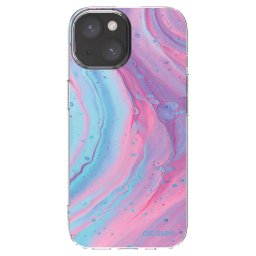 Átlátszó szilikon tok az alábbi mobiltelefonokra Apple iPhone 15 - Pink liquid