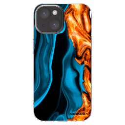 Átlátszó szilikon tok az alábbi mobiltelefonokra Apple iPhone 15 - Gold blue
