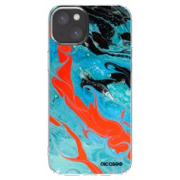 Átlátszó szilikon tok az alábbi mobiltelefonokra Apple iPhone 15 Plus - Blue Magma