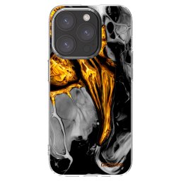 Átlátszó szilikon tok az alábbi mobiltelefonokra Apple iPhone 15 Pro - Black Gold