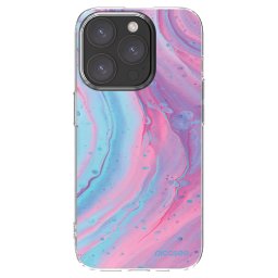Átlátszó szilikon tok az alábbi mobiltelefonokra Apple iPhone 15 Pro - Pink liquid