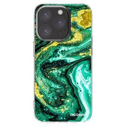 Átlátszó szilikon tok az alábbi mobiltelefonokra Apple iPhone 15 Pro - Green Gold