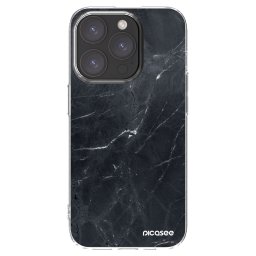Átlátszó szilikon tok az alábbi mobiltelefonokra Apple iPhone 15 Pro - Black marble