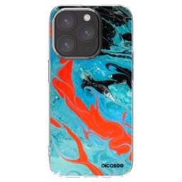 Átlátszó szilikon tok az alábbi mobiltelefonokra Apple iPhone 15 Pro - Blue Magma