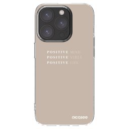 Átlátszó szilikon tok az alábbi mobiltelefonokra Apple iPhone 15 Pro - Positive Vibes