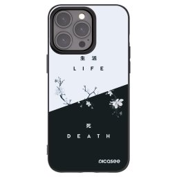 Fekete szilikon tok az alábbi mobiltelefonokra Apple iPhone 15 Pro Max - Life - Death