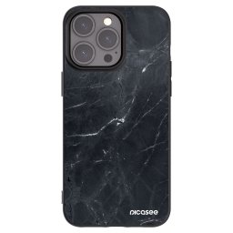Fekete szilikon tok az alábbi mobiltelefonokra Apple iPhone 15 Pro Max - Black marble