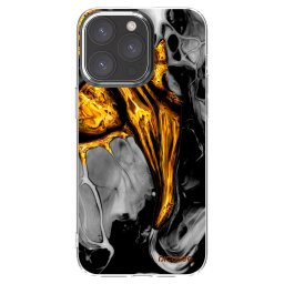 Átlátszó szilikon tok az alábbi mobiltelefonokra Apple iPhone 15 Pro Max - Black Gold