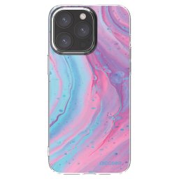 Átlátszó szilikon tok az alábbi mobiltelefonokra Apple iPhone 15 Pro Max - Pink liquid
