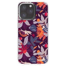 Átlátszó szilikon tok az alábbi mobiltelefonokra Apple iPhone 15 Pro Max - Purple Leaf